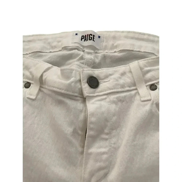 Paige White High-Waist Straight-Leg Stretch Jeans Size 31 - Picture 4 of 6